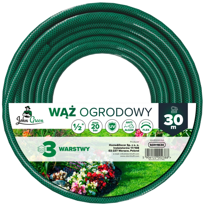 Wąż ogrodowy do podlewania 3-warstwowy 1/2" 30m