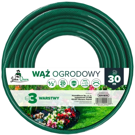 Wąż ogrodowy do podlewania 3-warstwowy 1/2" 30m