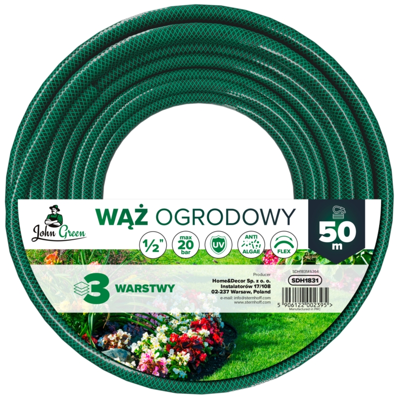 Wąż ogrodowy do podlewania 3-warstwowy 1/2" 50m