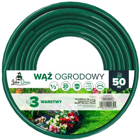 Wąż ogrodowy do podlewania 3-warstwowy 1/2" 50m