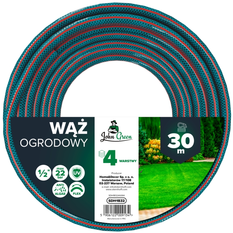 Wąż ogrodowy do podlewania 4-warstwowy 1/2" 30m