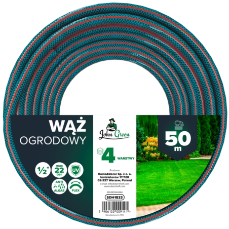 Wąż ogrodowy do podlewania 4-warstwowy 1/2" 50m