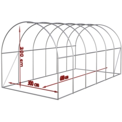 Tunel foliowy ogrodowy szklarnia z metalowym stelażem Zielony 3x6x2m