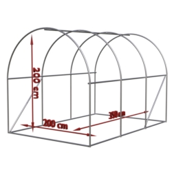 Tunel foliowy ogrodowy szklarnia z metalowym stelażem Biały 2x3,5x2m