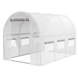 Tunel foliowy ogrodowy szklarnia z metalowym stelażem Biały 2x3,5x2m