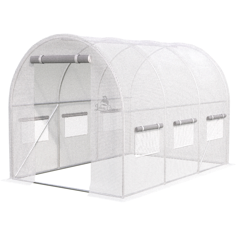 Tunel foliowy ogrodowy szklarnia z metalowym stelażem Biały 2x3,5x2m