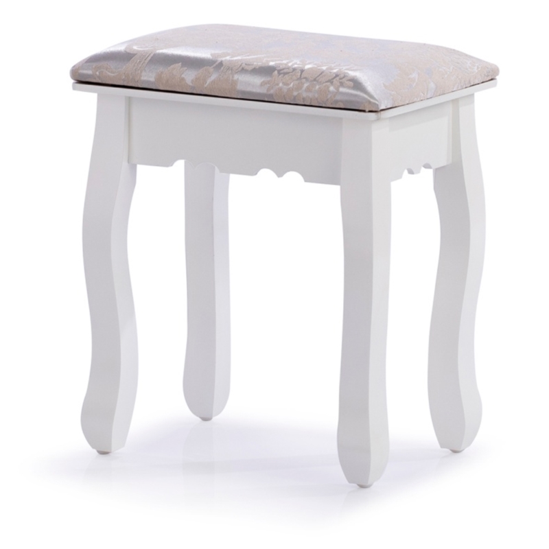 Toaletka kosmetyczna z regulowanym lustrem i oświetleniem LED + Taboret