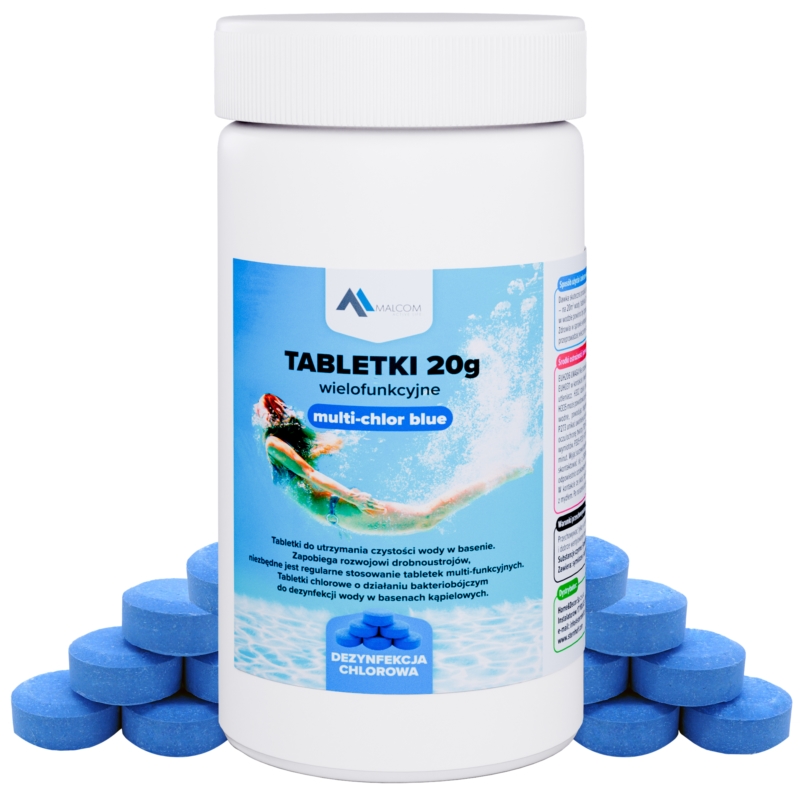 Tabletki chlor do basenu wielofunkcyjne multichlor 1kg/20g