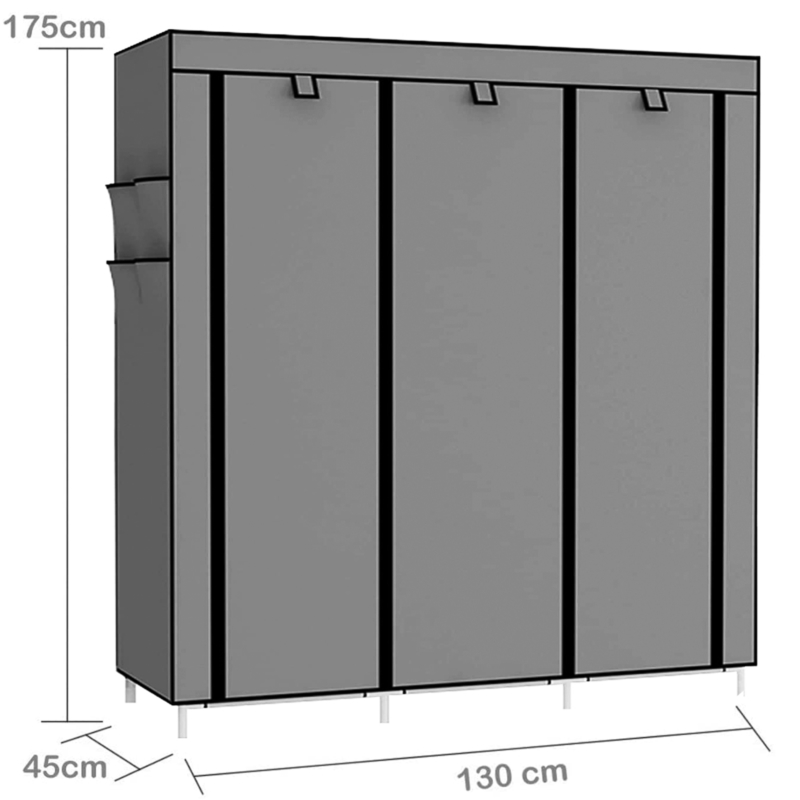 Szafa materiałowa składana 8 półek + 2 wieszaki