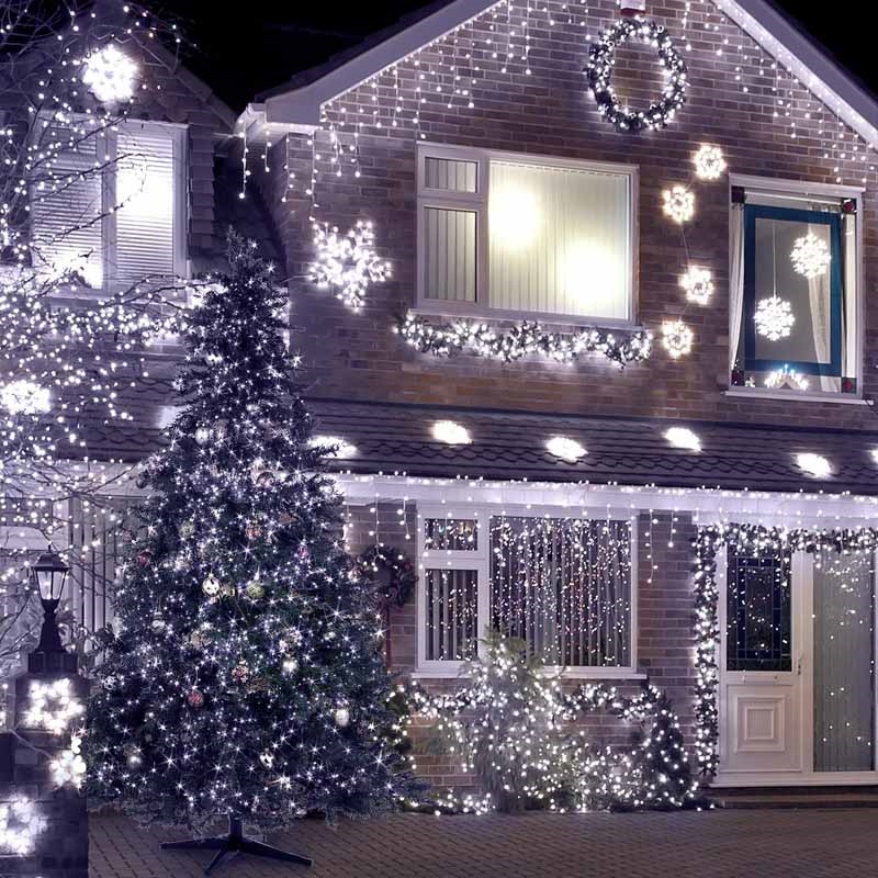 Sople lampki zewnętrzne 500LED 15m IP44 Biały Zimny