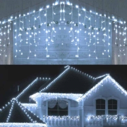 Sople lampki zewnętrzne 500LED 15m IP44 Biały Zimny