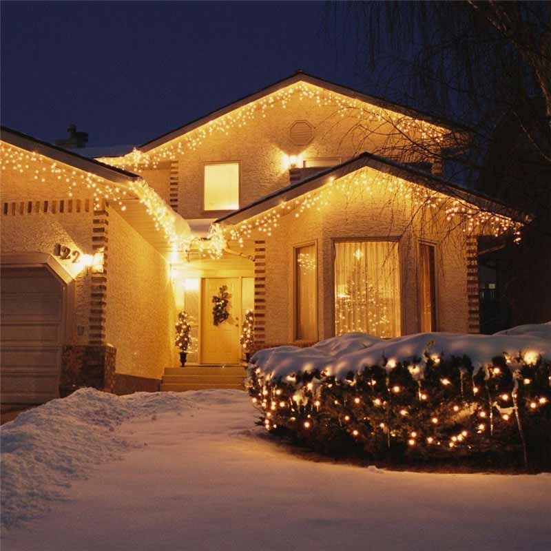 Sople lampki zewnętrzne 500LED 15m IP44 Biały Ciepły
