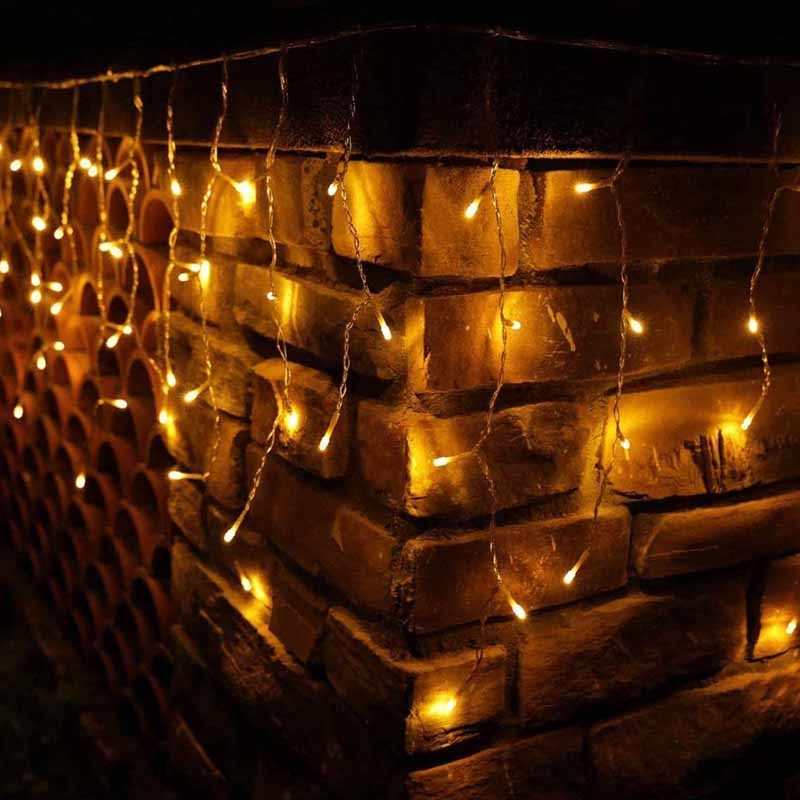 Sople lampki zewnętrzne 500LED 15m IP44 Biały Ciepły