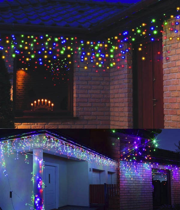 Sople lampki zewnętrzne 100LED 5m IP44 Multikolor
