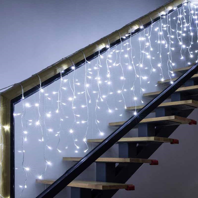 Sople lampki zewnętrzne 300LED 10m IP44 Biały Zimny
