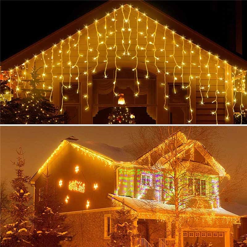 Sople lampki zewnętrzne 100LED 5m IP44 Biały Ciepły