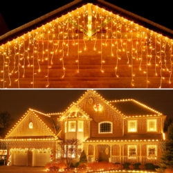 Sople lampki zewnętrzne 100LED 5m IP44 Biały Ciepły
