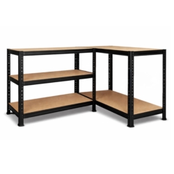 Regał magazynowy metalowy ocynkowany i malowany 5 półek Czarny 150x75x30cm