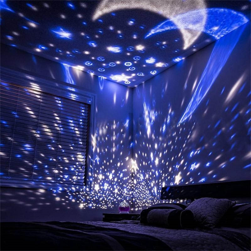 Lampka nocna Projektor gwiazd 2w1 Różowy