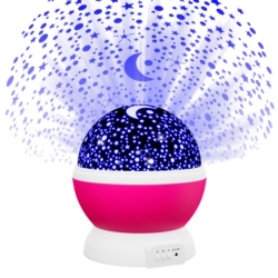 Lampka nocna Projektor gwiazd 2w1 Różowy