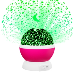 Lampka nocna Projektor gwiazd 2w1 Różowy