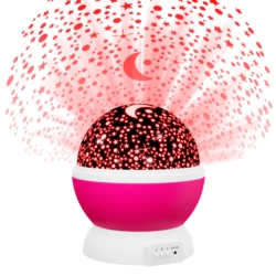 Lampka nocna Projektor gwiazd 2w1 Różowy