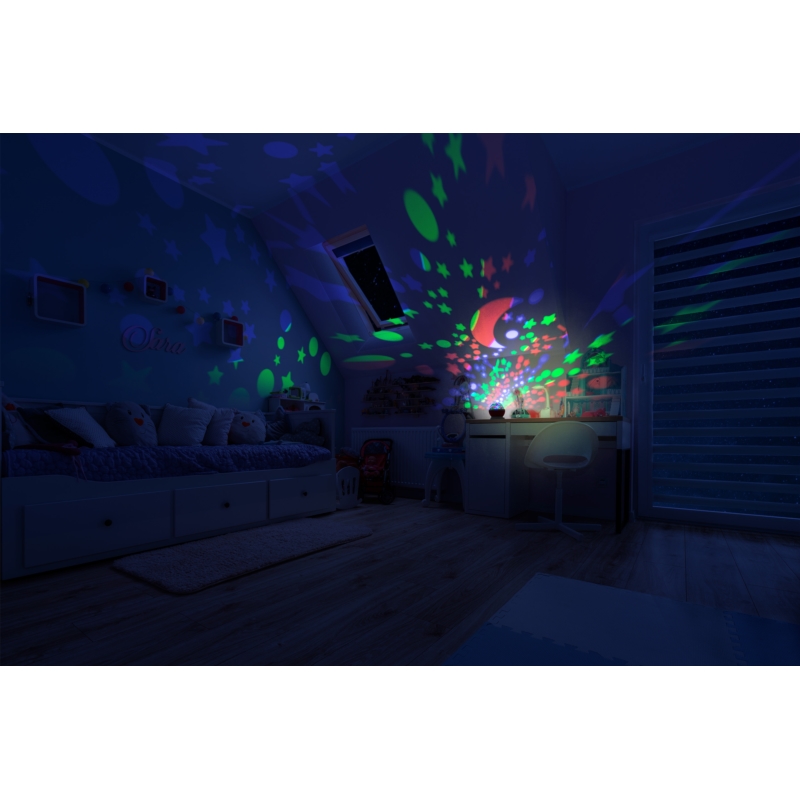 Lampka nocna Projektor gwiazd 2w1 Różowy