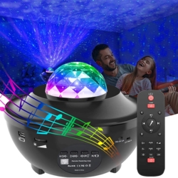 Projektor gwiazd lampka nocna dla dzieci Czarny + Pilot