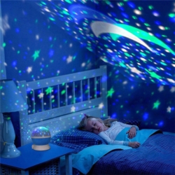 Lampka nocna Projektor gwiazd 2w1 Niebieski