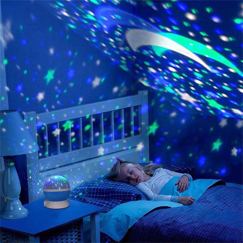 Lampka nocna Projektor gwiazd 2w1 Niebieski