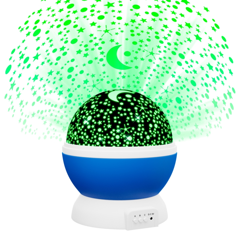 Lampka nocna Projektor gwiazd 2w1 Niebieski