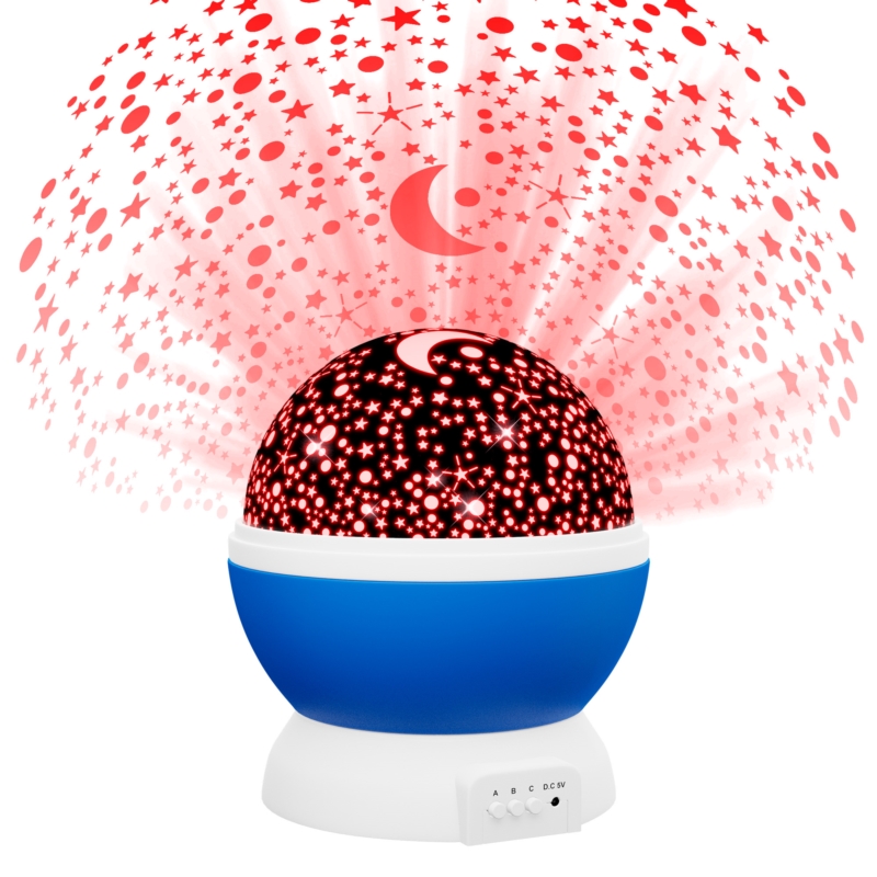 Lampka nocna Projektor gwiazd 2w1 Niebieski