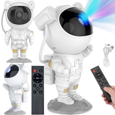 Projektor gwiazd i nebuli lampka nocna Astronauta na księżycu + Pilot