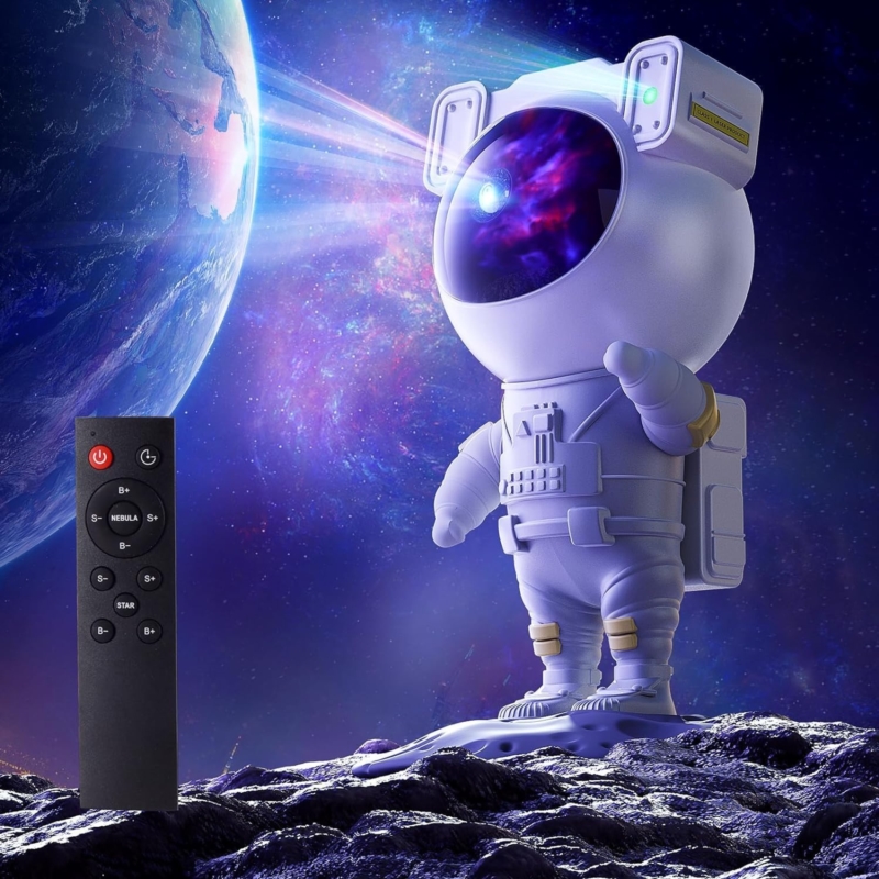 Projektor gwiazd i nebuli lampka nocna Astronauta na księżycu + Pilot
