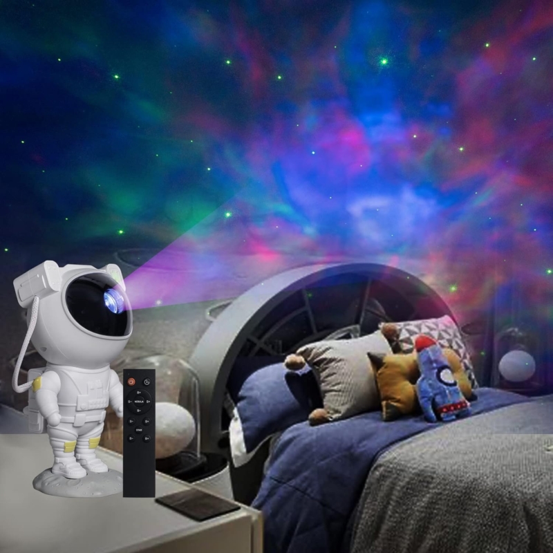 Projektor gwiazd i nebuli lampka nocna Astronauta na księżycu + Pilot