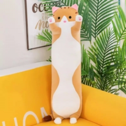 Maskotka pluszak długi kotek Lucek Beżowy 90cm