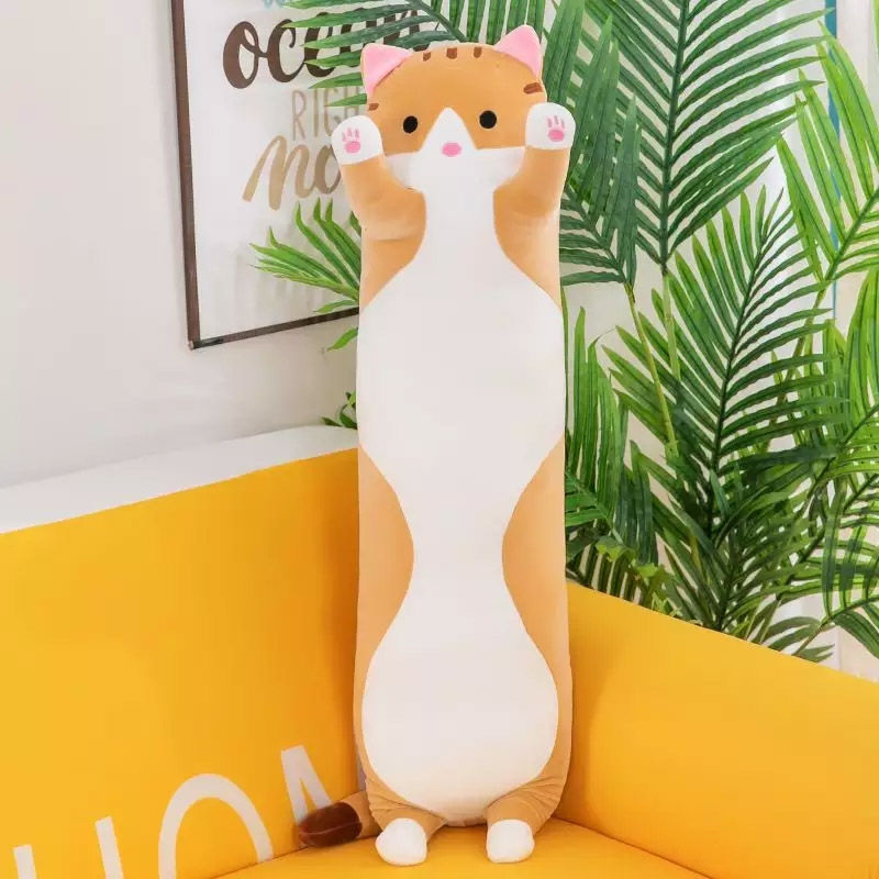 Maskotka pluszak długi kotek Lucek Beżowy 90cm