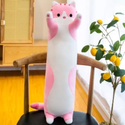 Maskotka pluszak długi kotek Lucek Różówy 70cm