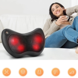 Poduszka masująca Shiatsu z funkcją podgrzewania Czarna