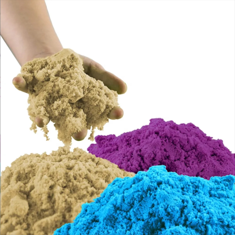 Piasek kinetyczny 3kg Różowy z pompowaną piaskownicą + Foremki i Pompka