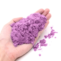 Piasek kinetyczny 2kg Fioletowy z pompowaną piaskownicą + Foremki i Pompka