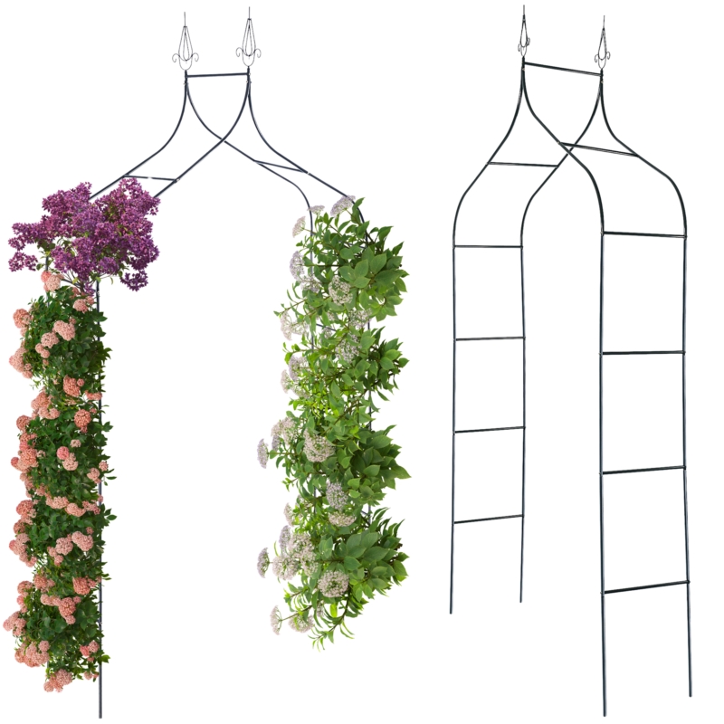 Pergola ogrodowa do róż i roślin pnących metalowa łuk ze szpicem 260cm