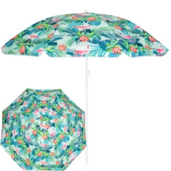 Parasol plażowy łamany składany Tropikalne kwiaty 180cm