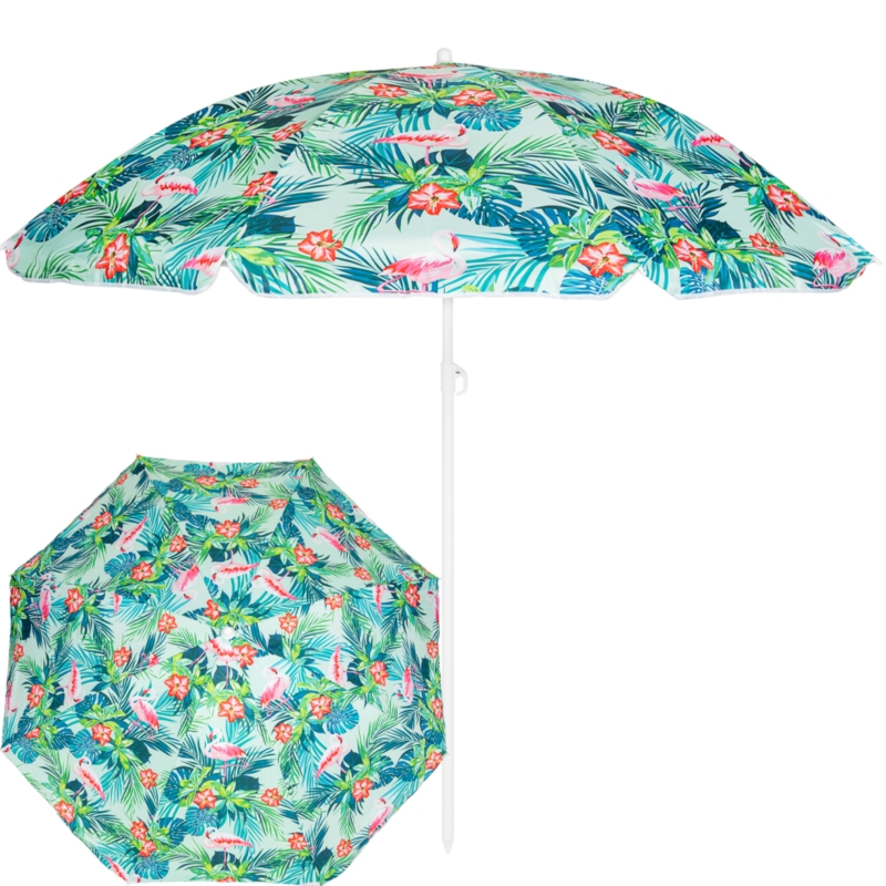 Parasol plażowy łamany składany Tropikalne kwiaty 180cm