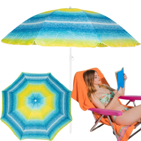 Parasol plażowy łamany składany Odcienie Niebieskiego 220cm