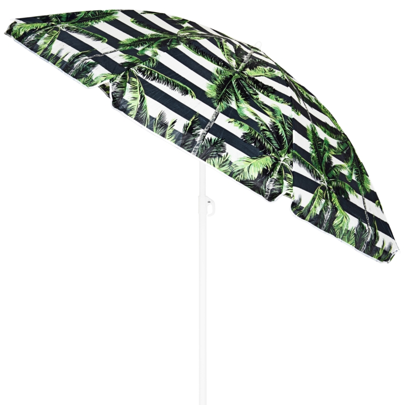 Parasol plażowy łamany składany Czarne pasy i Palmy 220cm