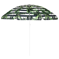 Parasol plażowy łamany składany Czarne pasy i Palmy 220cm