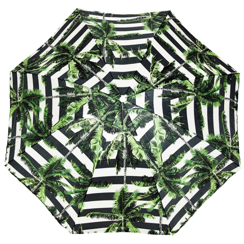 Parasol plażowy łamany składany Czarne pasy i Palmy 220cm