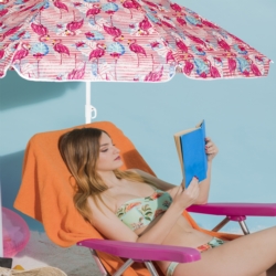 Parasol plażowy łamany składany Różowe flamingi 200cm