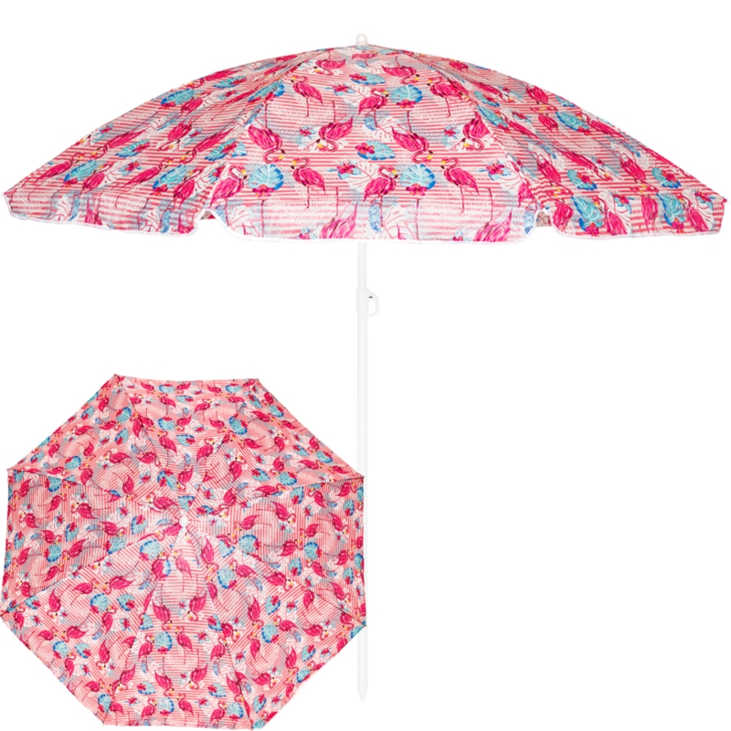 Parasol plażowy łamany składany Różowe flamingi 200cm